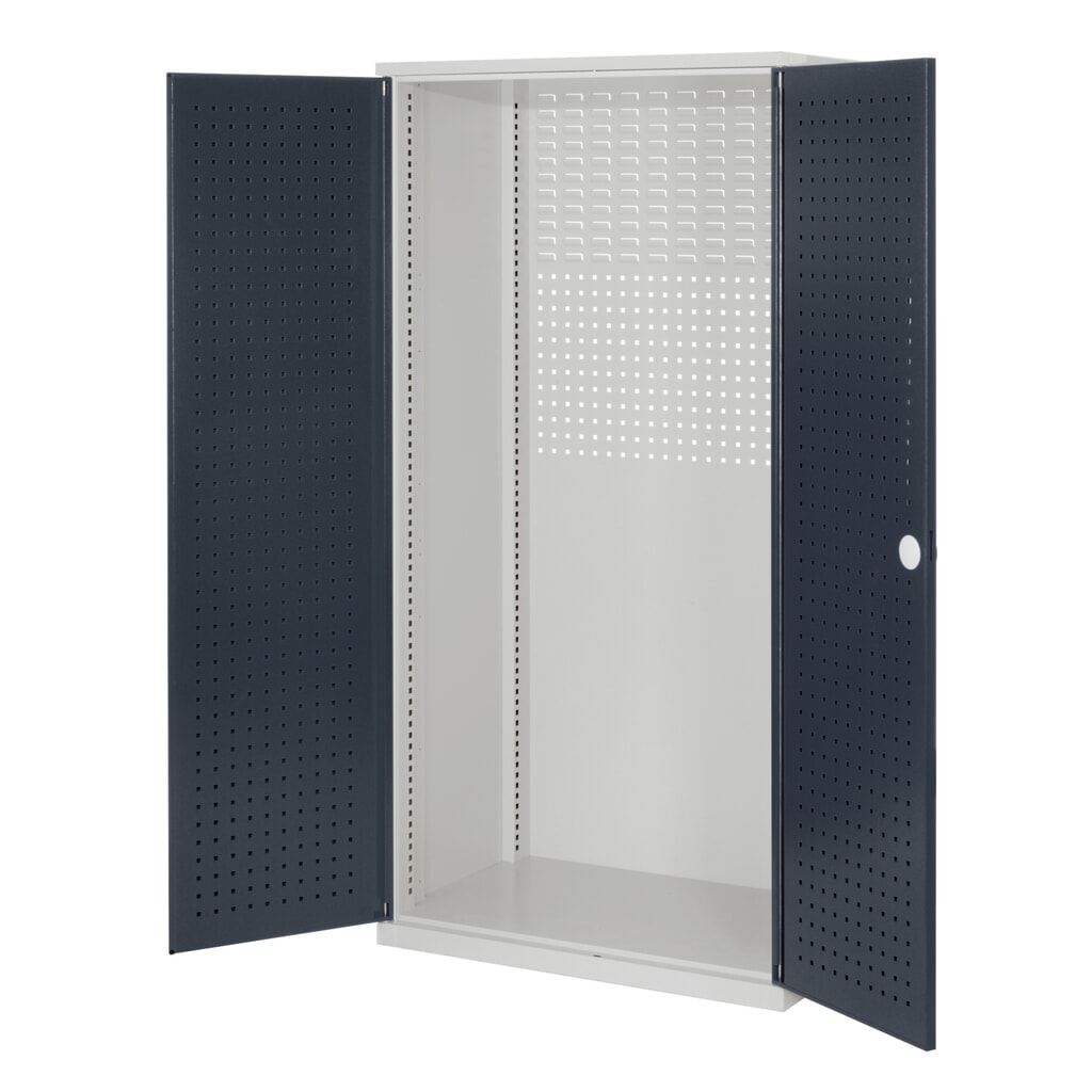 Kappes RasterPlan Schubladenschrank Leergehäuse, HxBxT 1.950 x 1.000 x 600 mm, Lochplattentüren, lichtgrau, anthrazitgrau Produktabbildung: Kappes RasterPlan Schubladenschrank Leergehäuse, HxBxT 1.950 x 1.000 x 600 mm, Lochplattentüren, lichtgrau, anthrazitgrau