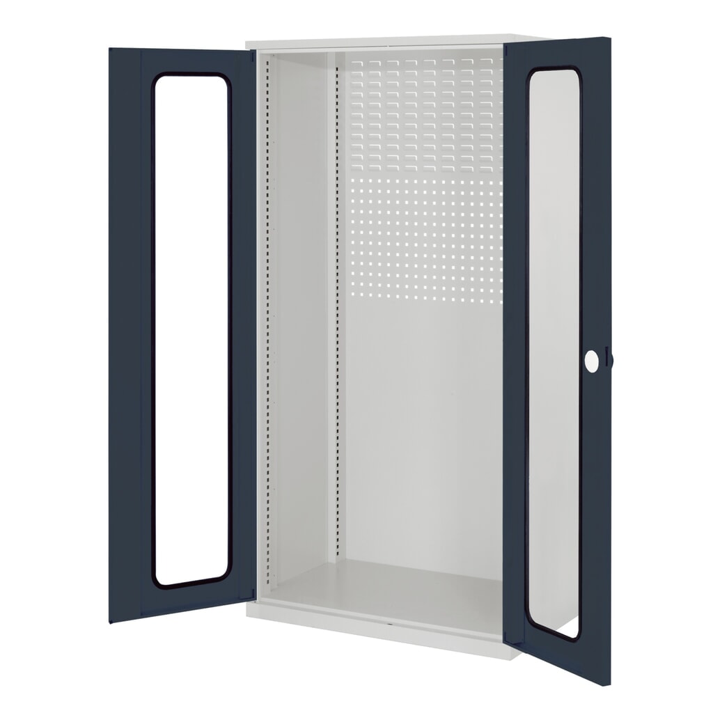 Produktabbildung: Kappes RasterPlan Schubladenschrank Leergehäuse, HxBxT  1.950 x 1.000 x 600 mm, Sichtfenstertüren, lichtgrau, anthrazitgrau
