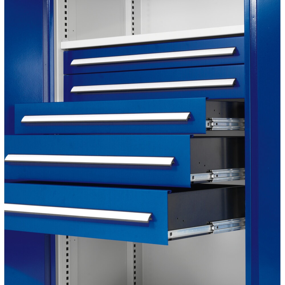 Produktabbildung Nr. 2: Kappes ®RasterPlan Schubladenschrank Leergehäuse, HxBxT  1.950 x 1.000 x 600 mm, Lochplattentüren, lichtgrau, enzianblau