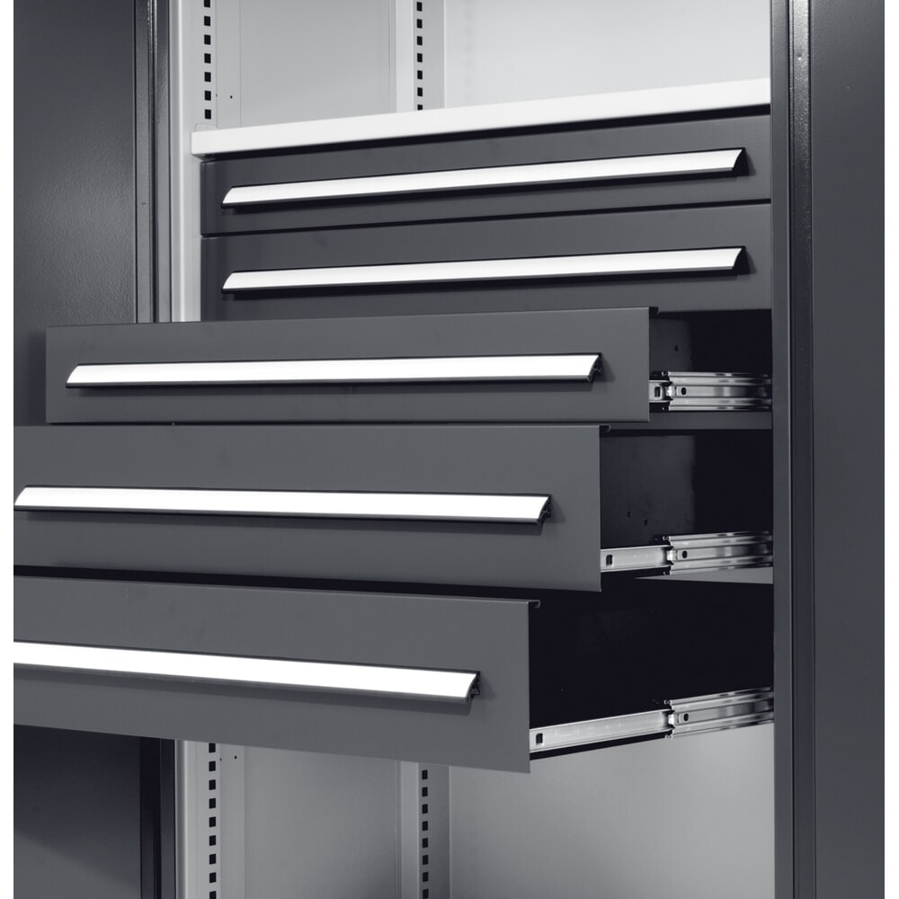 Produktabbildung Nr. 2: Kappes ®RasterPlan Schubladenschrank Leergehäuse, HxBxT  1.950 x 1.000 x 600 mm, Lochplattentüren, lichtgrau, anthrazitgrau
