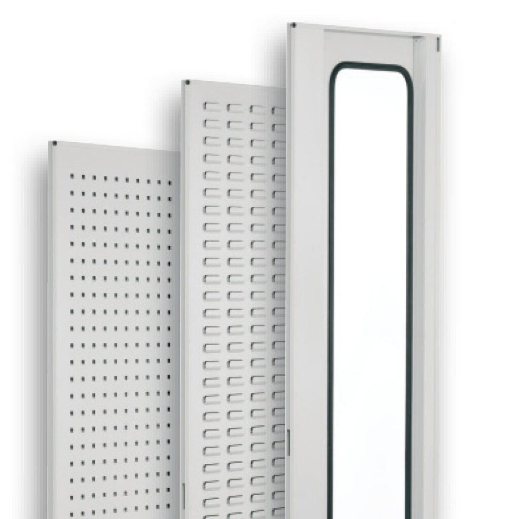 Kappes RasterPlan Vertikalschrank, HxBxT 1.950 x 1.000 x 600 mm, 4 Auszüge mit Lochplatten, Doppelwandtür, lichtgrau, enzianblau Produktabbildung Nr. 4: Kappes RasterPlan Vertikalschrank, HxBxT 1.950 x 1.000 x 600 mm, 4 Auszüge mit Lochplatten, Doppelwandtür, lichtgrau, enzianblau