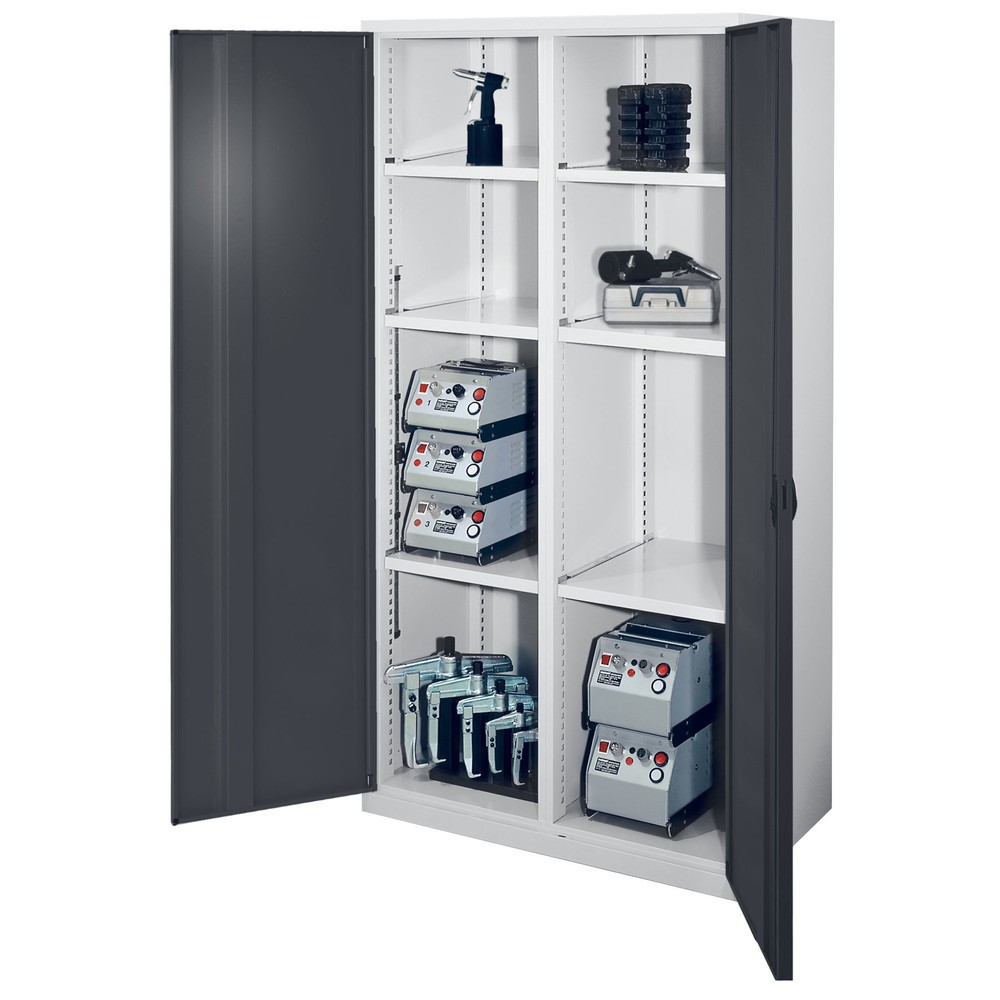 Kappes Schwerlastschrank mit Mitteltrennwand, 6 Böden, HxBxT 1.950 x 1.000 x 600 mm, Vollblechtüren, lichtgrau, anthrazitgrau Produktabbildung: Kappes Schwerlastschrank mit Mitteltrennwand, 6 Böden, HxBxT 1.950 x 1.000 x 600 mm, Vollblechtüren, lichtgrau, anthrazitgrau