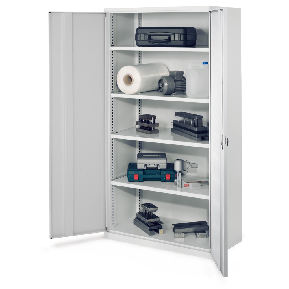 Produktabbildung Nr. 1: Kappes Schwerlastschrank ohne Mitteltrennwand, HxBxT 1.950 x 1.000 x 600 mm, Vollblechtür, 4 Böden, lichtgrau