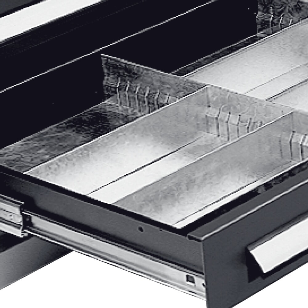 Produktabbildung Nr. 3: Kappes Schwerlastschrank ohne Mitteltrennwand, HxBxT 1.950 x 1.000 x 600 mm, Türinnenseite mit RasterPlan Lochplatten, 3 Böden, 3 Schubladen, lichtgrau, anthrazitgrau
