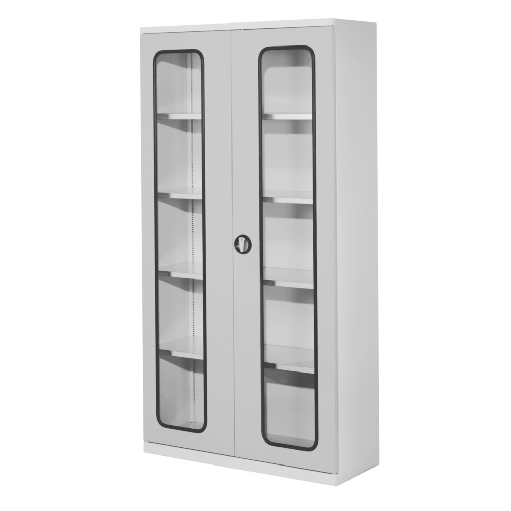 Produktabbildung: Kappes Systemschrank, 4 Fachböden, Sichtfenstertür, HxBxT 1950 mm x 1000 mm x 410 mm, lichtgrau