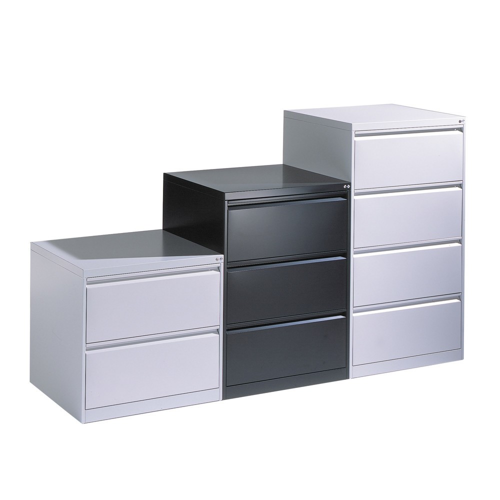 Produktabbildung Nr. 1: C+P Kartei- und Hängeregistraturschrank, 2-bahnig, 4 Schubladen, lichtgrau