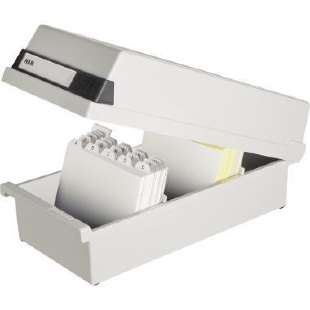 Produktabbildung Nr. 1: HAN Karteikasten 956-11 DIN A6 quer max. 1300Karten PS lichtgrau