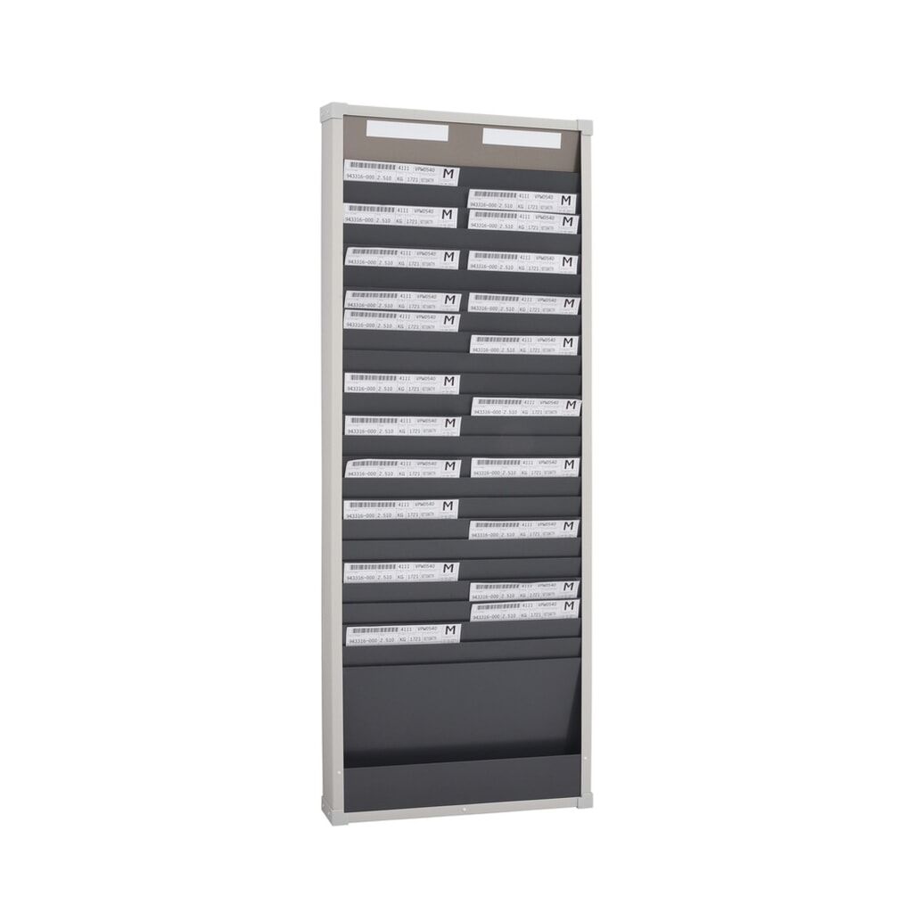 Produktabbildung: EICHNER Karten-Sortiertafel, 2 Reihen je 25 Fächer, HxB 1.350 x 490 mm