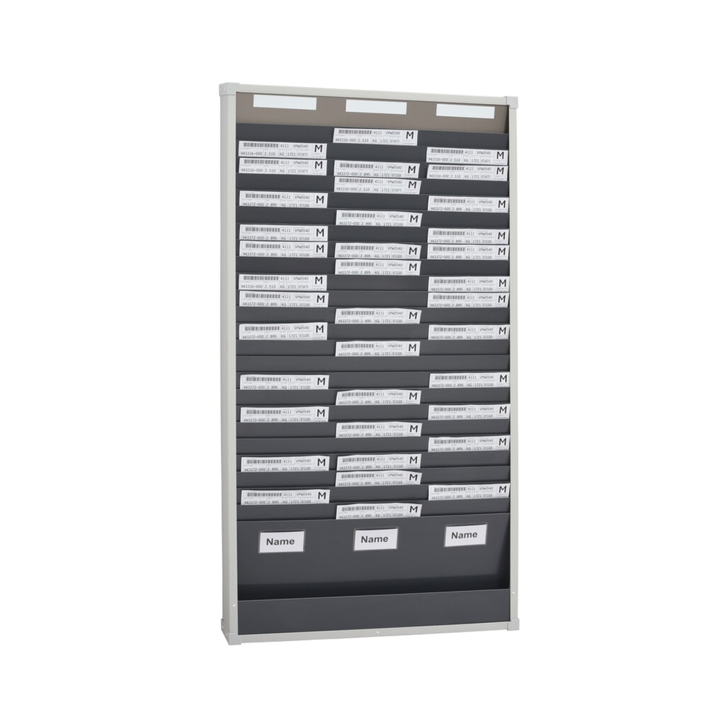Produktabbildung: EICHNER Karten-Sortiertafel, 3 Reihen je 25 Fächer, HxB 1.350 x 720 mm
