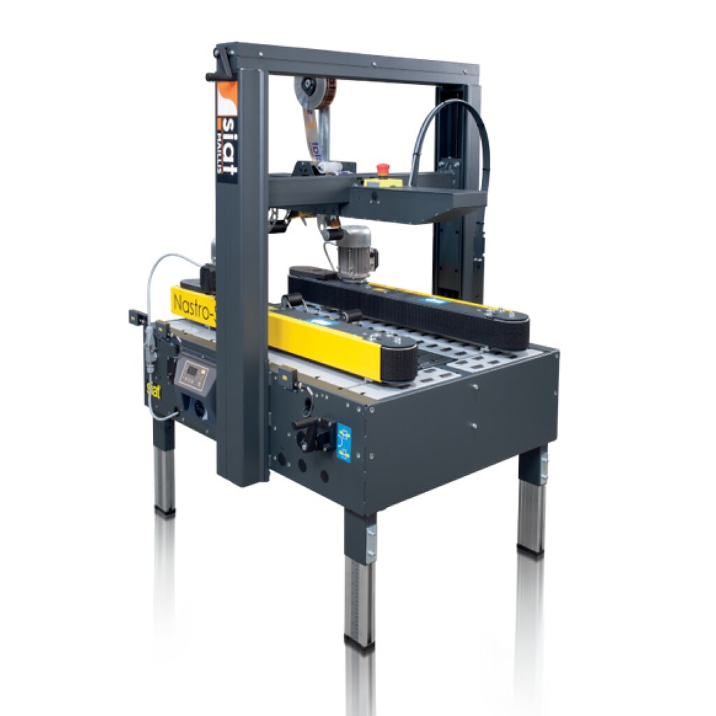 Produktabbildung: SIAT Kartonverschlussmaschine NASTRO-SB™ L6-S, mit 75 mm Verschlussaggregat, für Kartonmaße HxBxT 120-650 x 150-650 x 150 mm