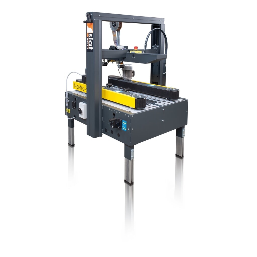 Produktabbildung: SIAT Kartonverschlussmaschine NASTRO-SB™ M5-S, mit 50 mm Verschlussaggregat, für Kartonmaße HxBxT 90-500 x 150-500 x 150 mm