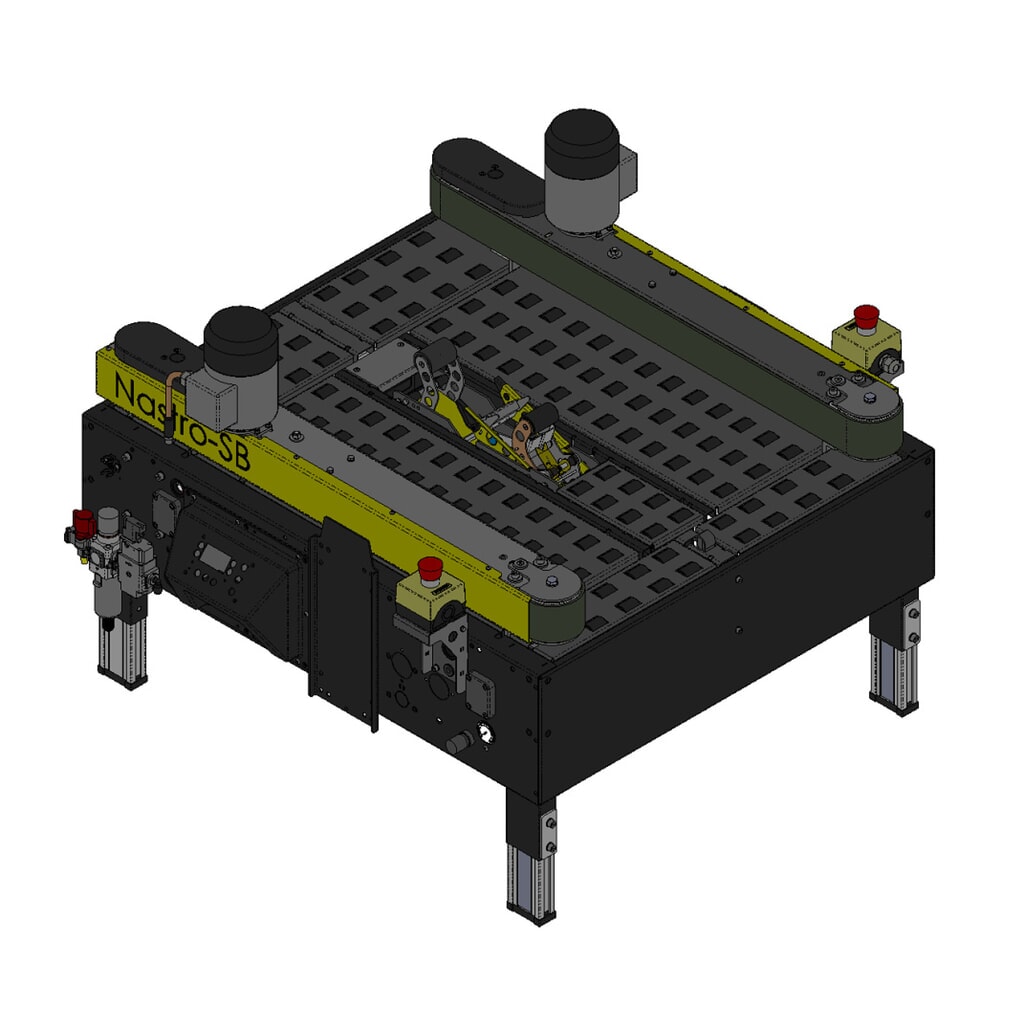 Produktabbildung: SIAT Kartonverschlussmaschine NASTRO-SB™ R5-S-OB, mit 50 mm Verschlussaggregat, für Kartonmaße HxBxT 90 x 150-500 x 150 mm
