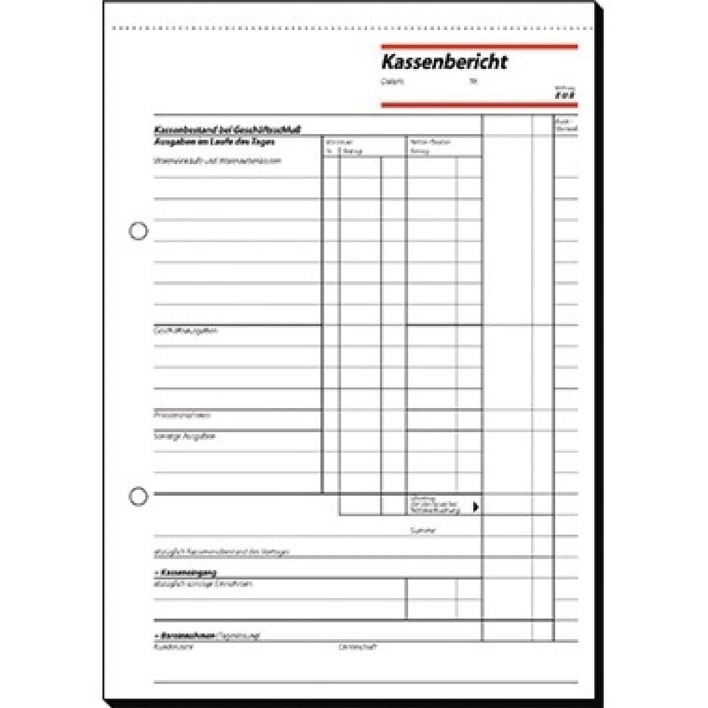 Produktabbildung: Sigel Kassenbericht KA515 DIN A5 50Blatt