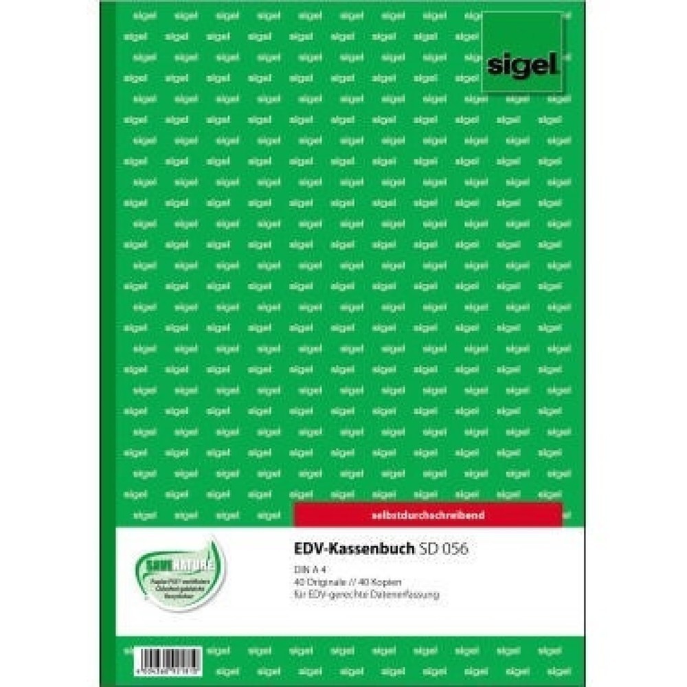 Produktabbildung: Sigel Kassenbuch SD056 DIN A4 selbstdurchschreibend 40Blatt