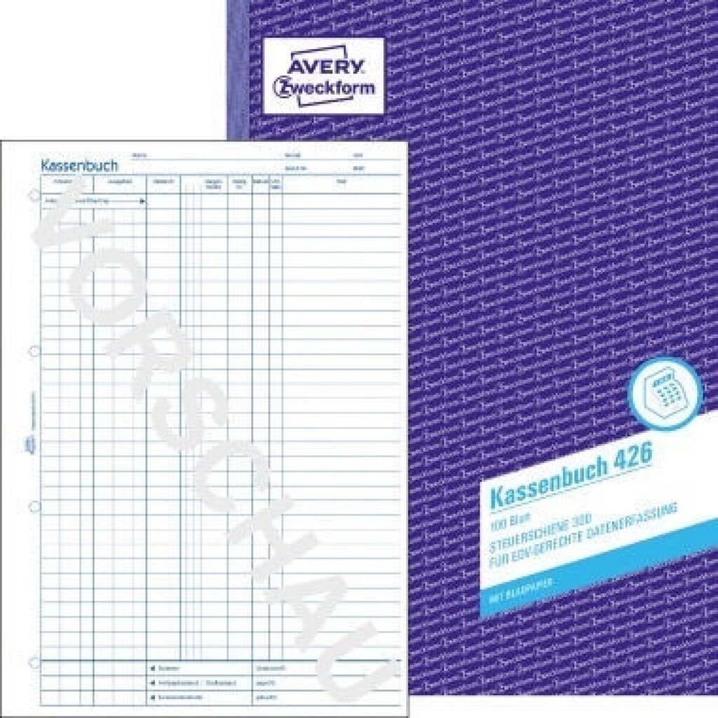 Avery Zweckform Kassenbuch 426 DIN A4 100Blatt Produktabbildung: Avery Zweckform Kassenbuch 426 DIN A4 100Blatt