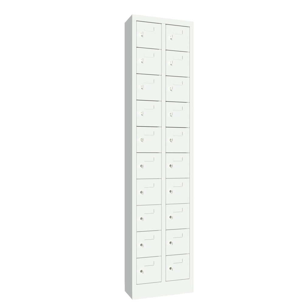 Productafbeelding nr. 5: Kast met kleine vakken PAVOY, 20 vakken, hxbxd 1.950 x 460 x 200 mm, met etikethouder, lichtgrijs, lichtgrijs