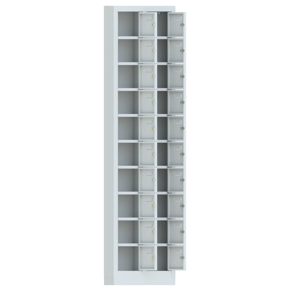 Productafbeelding nr. 6: Kast met kleine vakken PAVOY, 20 vakken, hxbxd 1.950 x 460 x 200 mm, met etikethouder, lichtgrijs, lichtgrijs