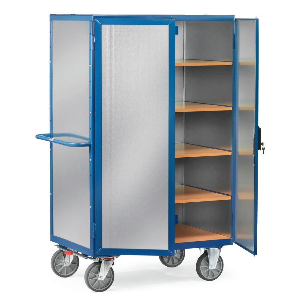 Product afbeelding: Kastwagen fetra®, gesloten, met dubbele draaideur, plaatstaal, 5 etages van 1.000 x 680 mm