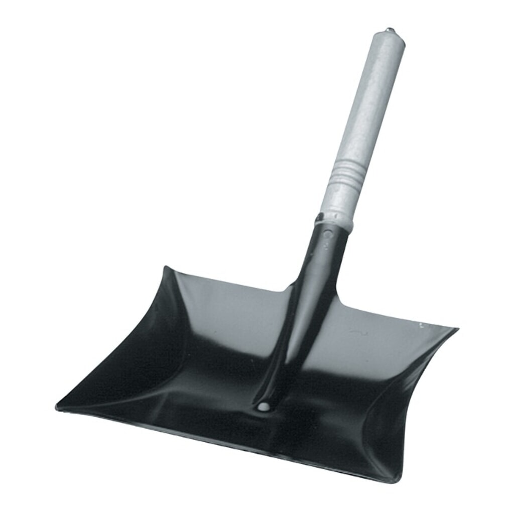 Kehrschaufel m.Holzgriff Kappe/Ring MET schwarz lack.Blatt-L.220xBlatt-B.230mm Produktabbildung: Kehrschaufel m.Holzgriff Kappe/Ring MET schwarz lack.Blatt-L.220xBlatt-B.230mm