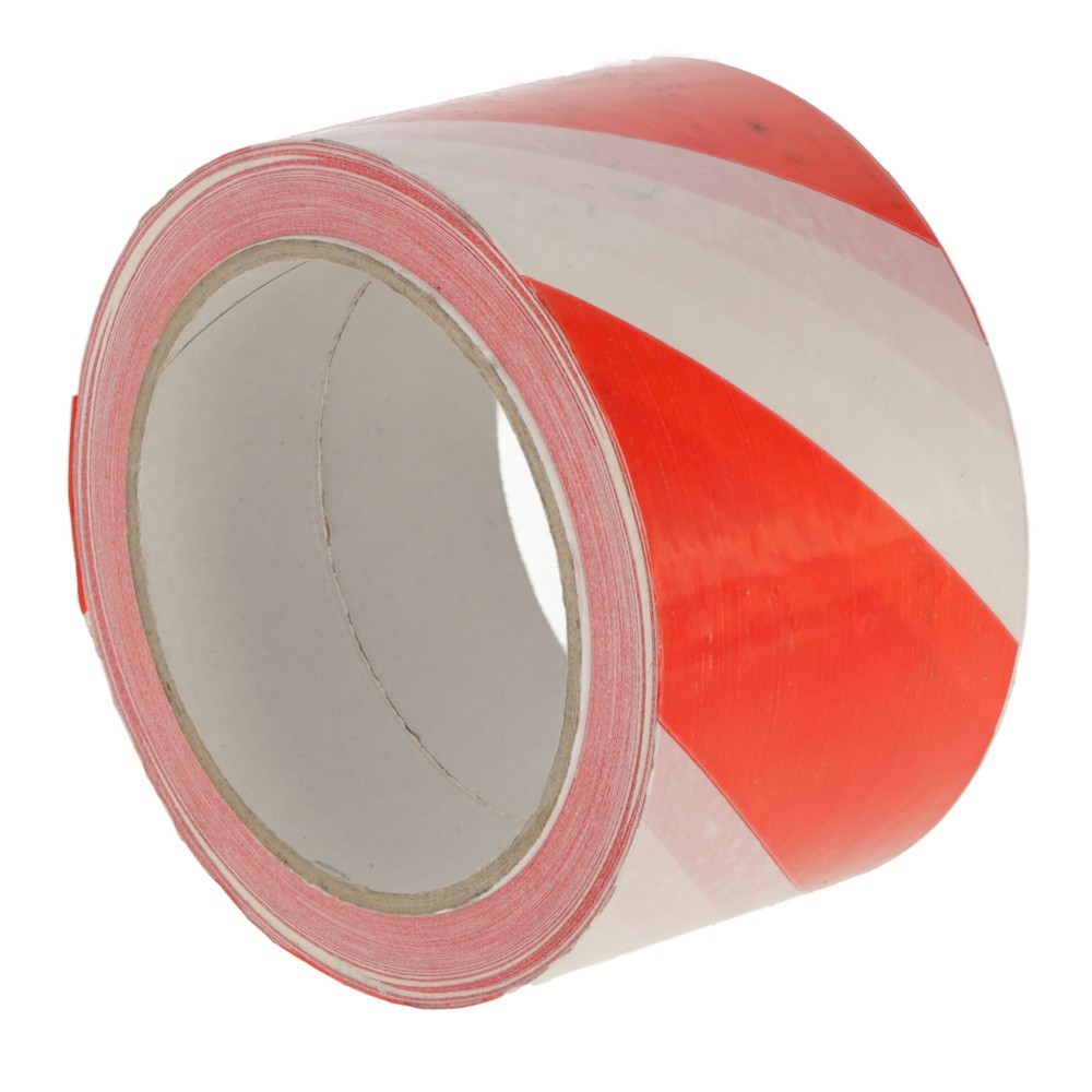 Produktabbildung: Kerbl Warnband, selbstklebend, rot-weiß, 66 m x 60 mm