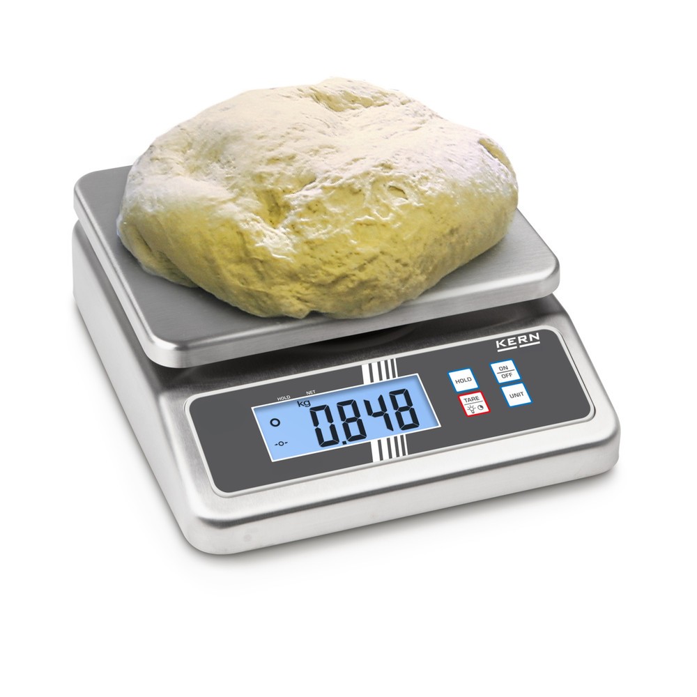 N° de l'image du produit 2 : KERN Balance de comptoir en acier inoxydable FOB 10K-3NL, classe de protection IP 67, plage de pesée max. 8/15 kg