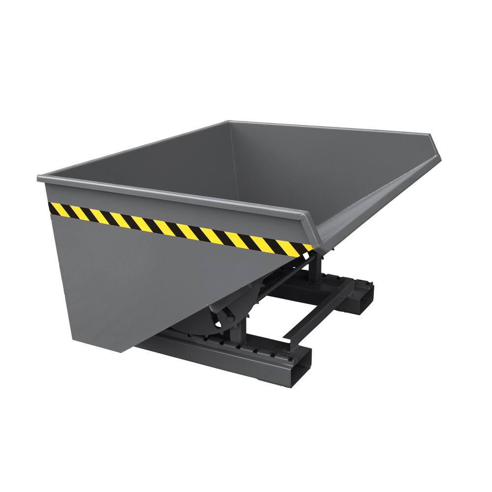Product afbeelding: Eichinger® zware last kiepcontainer met afrolskennen, 1.500 kg, 1.250 liter, antracietgrijs