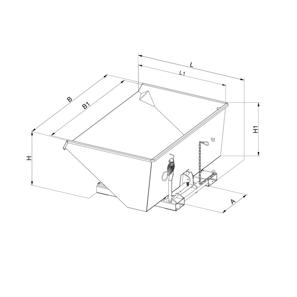 Productafbeelding nr. 5: Kantelbak met lopers, volume 2 m³, antracietgrijs