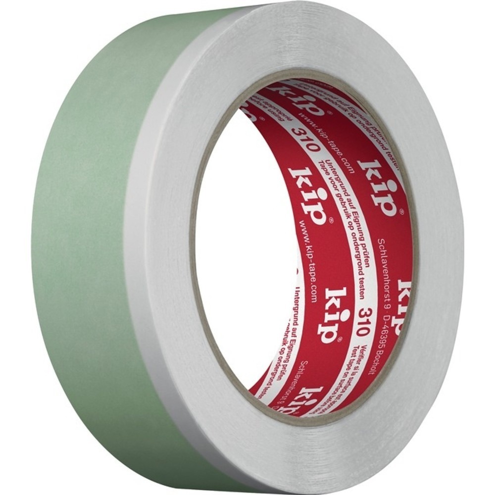 Produktabbildung: Kip Doppelseitiges Klebeband Duoband 310, Länge 25 m Breite 35 mm, grün/weiß