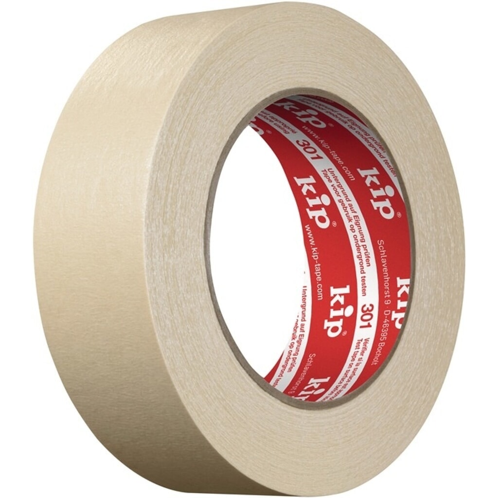 KIP Feinkrepp Extra 301 MASKING-TEC®, natur, leicht gekreppt, Rolle, Länge 50 m Breite 24 mm Produktabbildung: KIP Feinkrepp Extra 301 MASKING-TEC®, natur, leicht gekreppt, Rolle, Länge 50 m Breite 24 mm