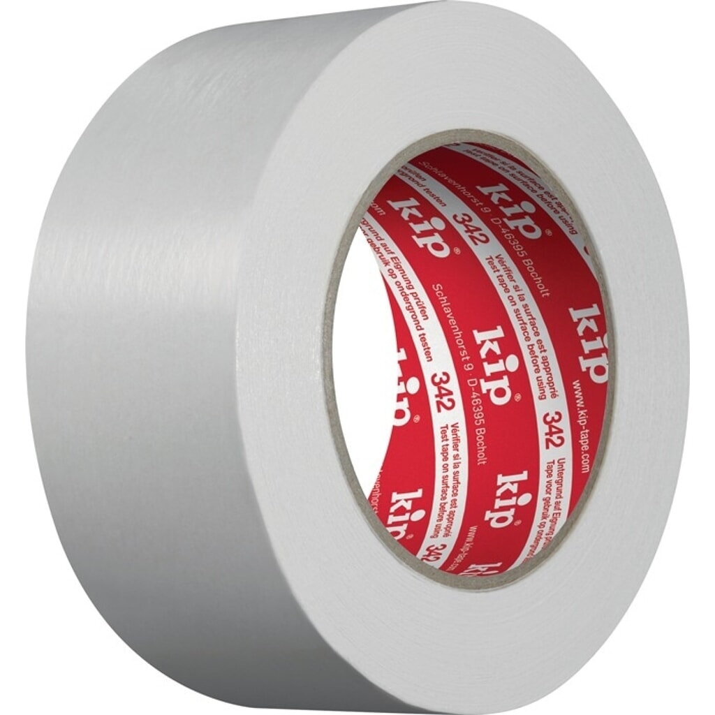 Produktabbildung: KIP Gewebeteppichband 342, weiß, Länge 25 m Breite 50 mm, Rolle