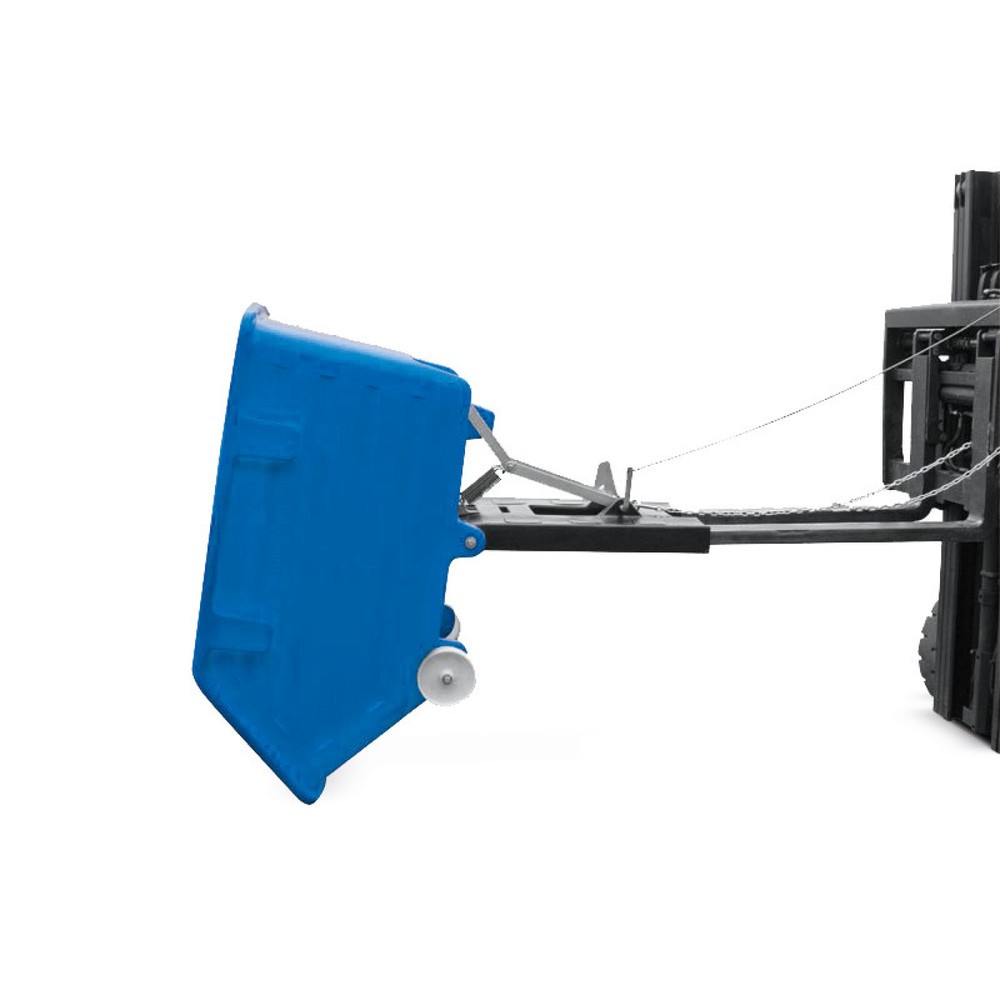 Produktabbildung Nr. 1: Kingspan® Kippbehälter aus PE mit Rollen, Kippmechanismus, Gabeltaschen, Volumen 0,75 m³