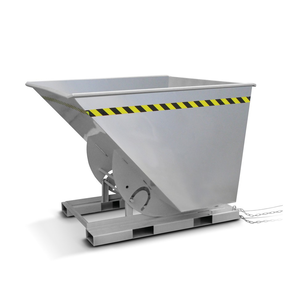 Produktabbildung: Eichinger® Kippbehälter mit Abrollmechanik, hohe Bauhöhe, verzinkt, 600 l