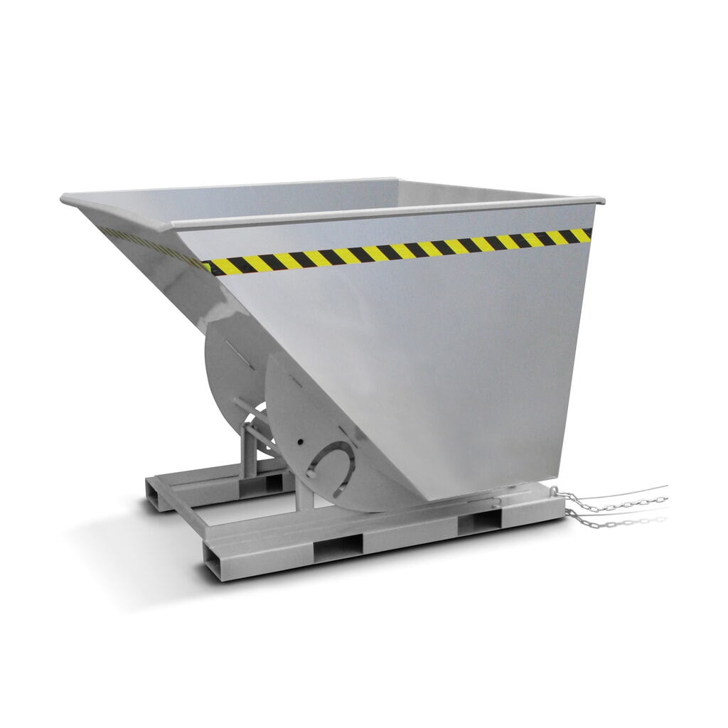 Produktabbildung: Eichinger® Kippbehälter mit Abrollmechanik, hohe Bauhöhe, verzinkt, 500 l