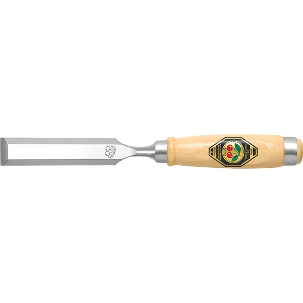 Produktabbildung: KIRSCHEN Stechbeitel Schneiden-B.4mm m.2 Stahlzw.Weißbuchenh.Ulmer Form