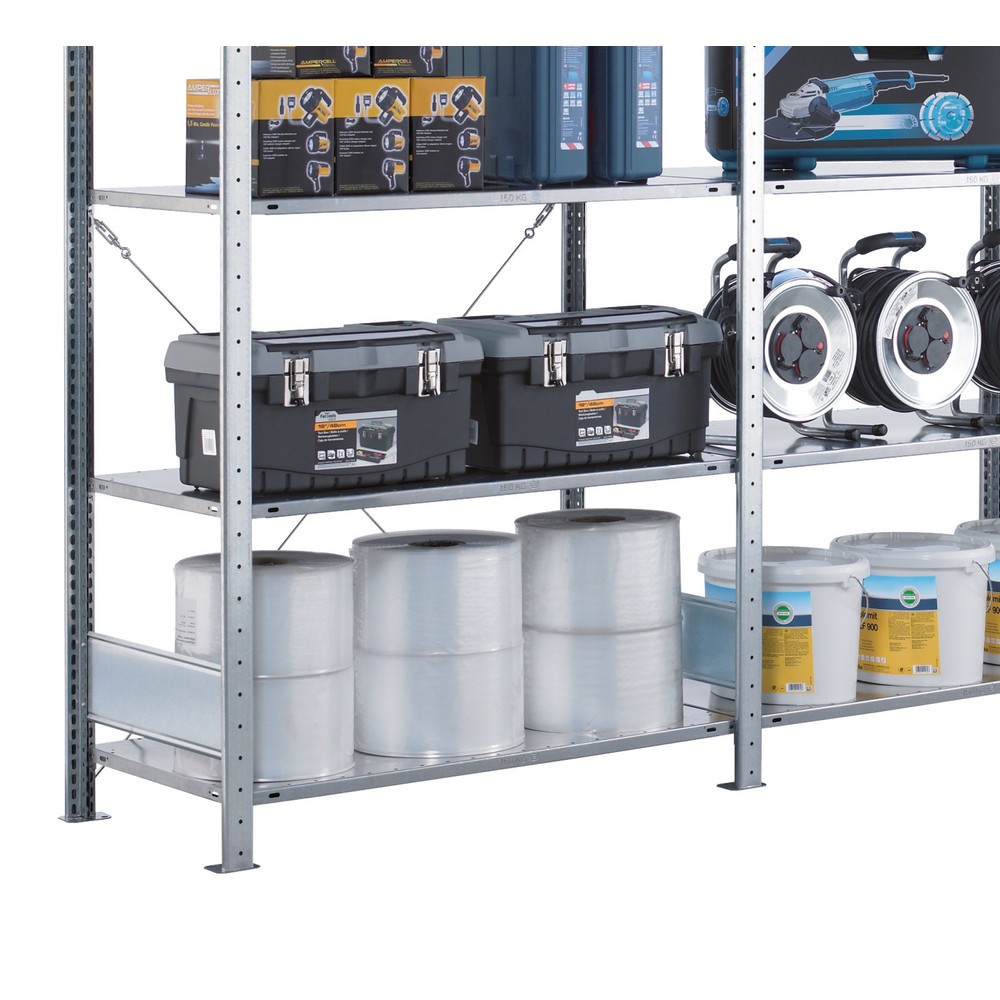 N° de l'image du produit 3 : SCHULTE Rayonnage à tablettes galvanisé en kit complet, avec 15 tablettes en tôle d’acier, charge par tablette 150 kg, HxlxP 2 000 x 3 072 x 536 mm