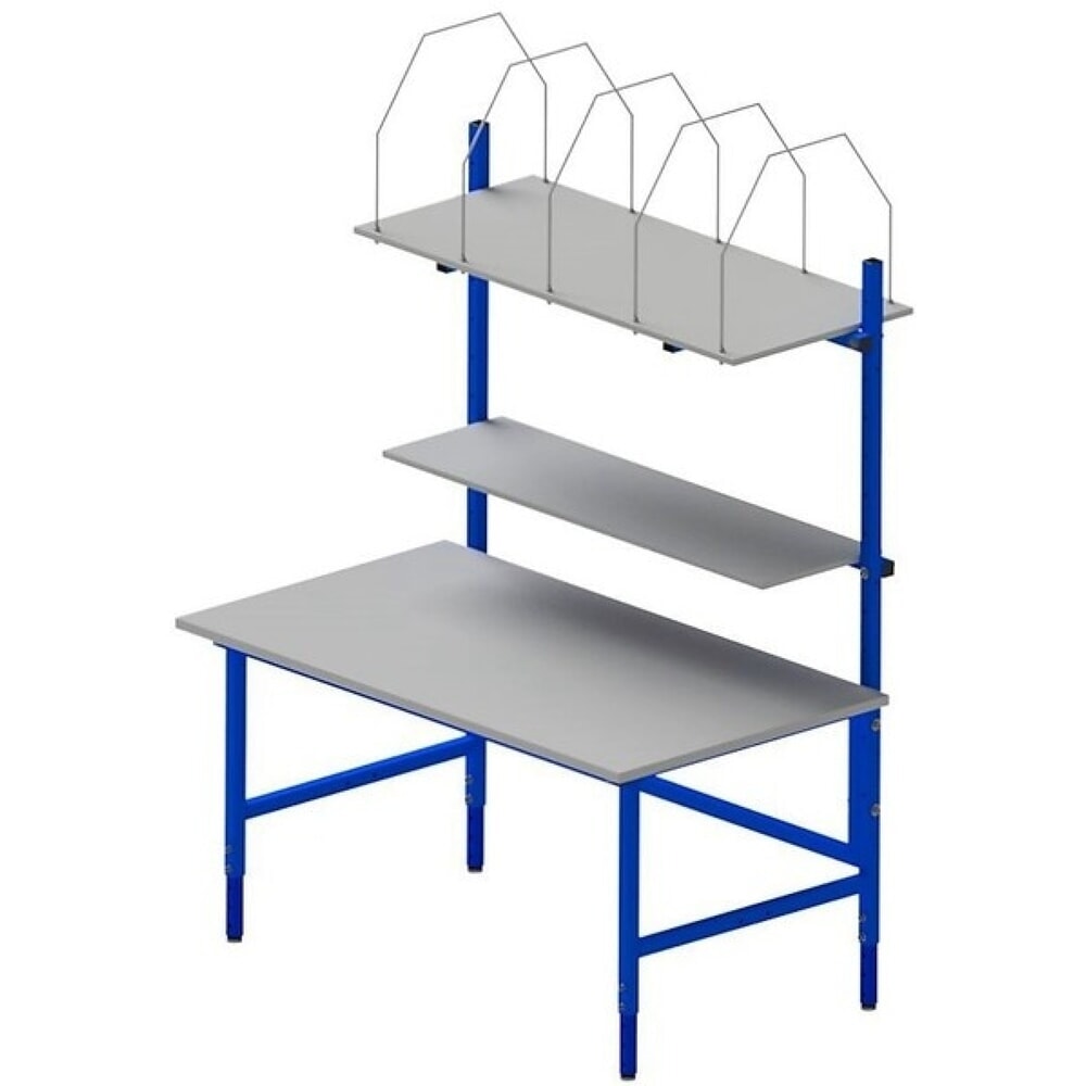 N° de l'image du produit 6 : DAHMEN Table d’emballage Classic réglable manuellement en hauteur, simple face, Kit complet, H x l x P 700-950 x 1 600 x 900 mm