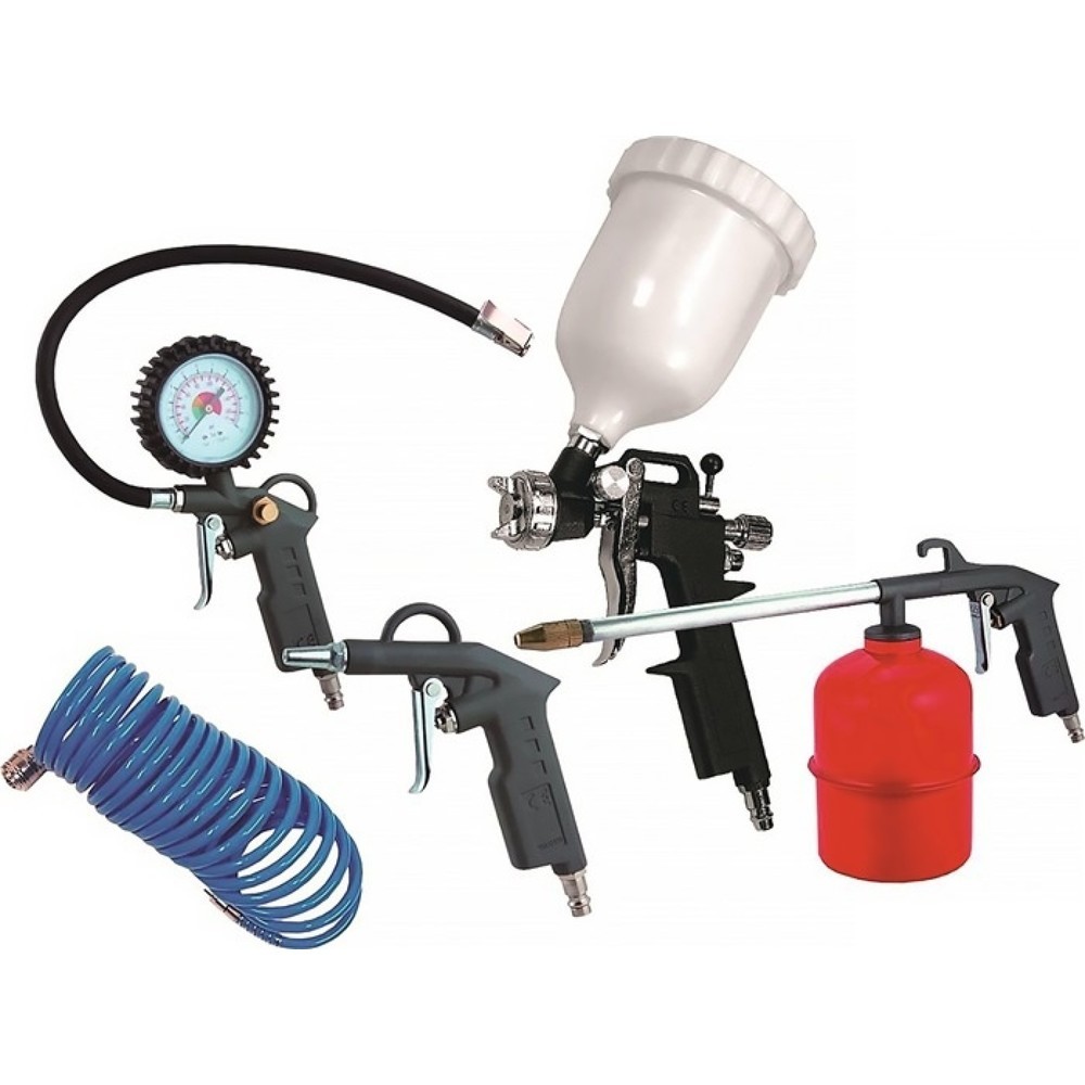 Illustration du produit: Set de pistolets à air comprimé contenu 5 pièces AEROTEC