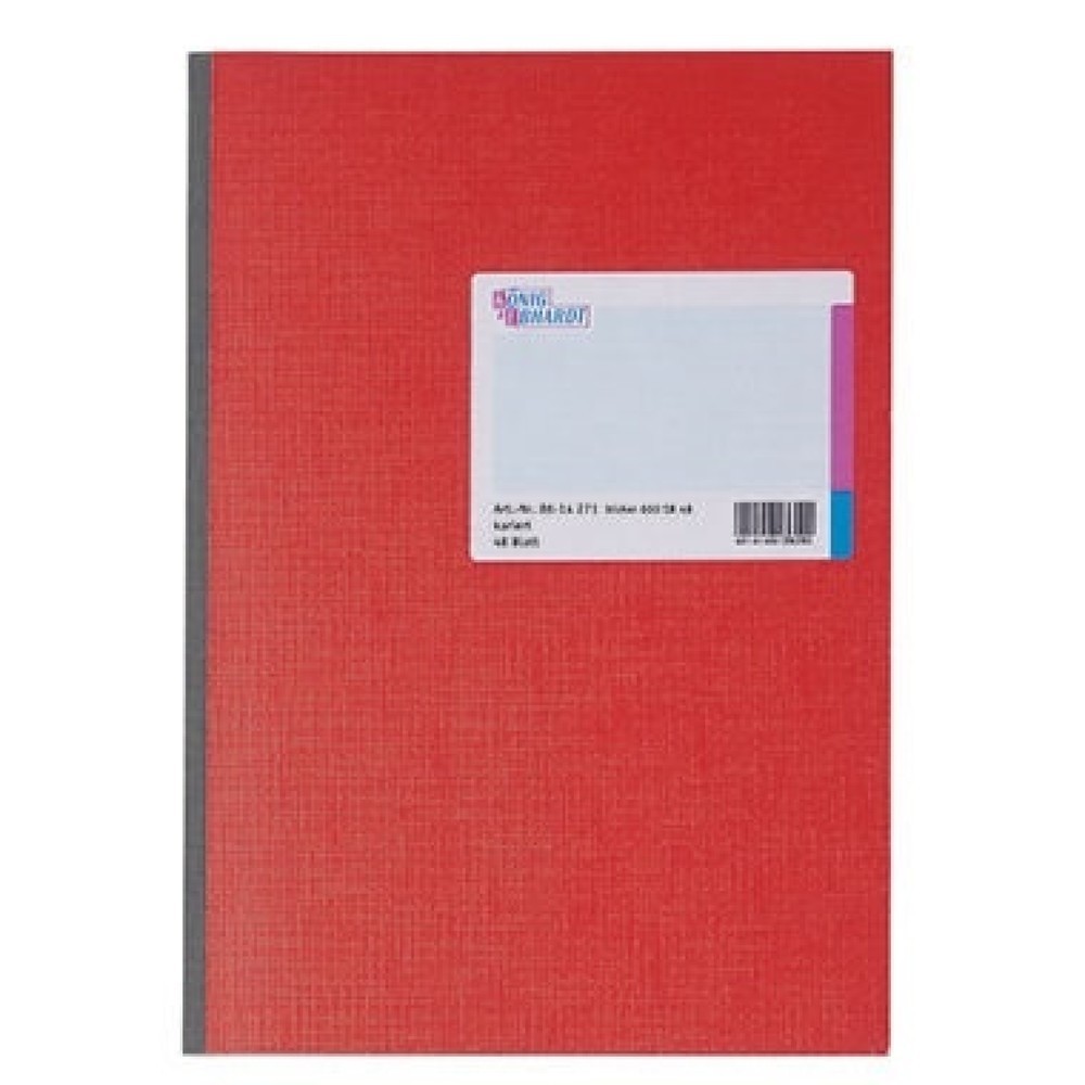 Produktabbildung: König & Ebhardt Kladde 8614271 DIN A4 kariert 48Blatt rot