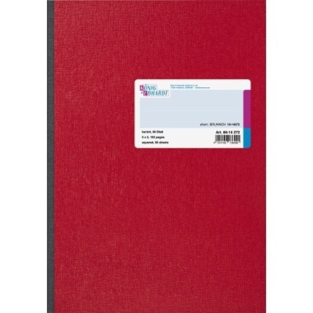 Produktabbildung: König & Ebhardt Kladde 8614272 DIN A4 kariert 96Blatt rot