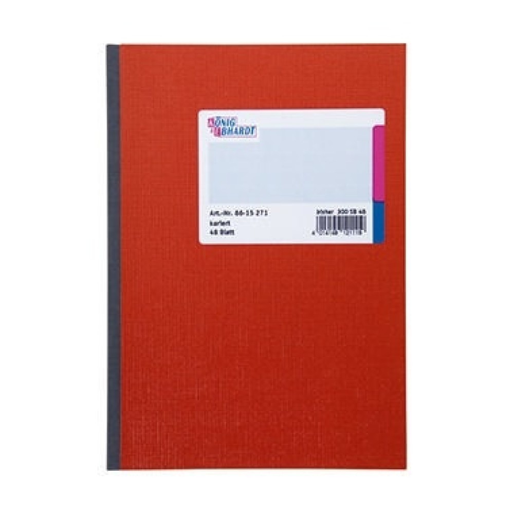 Produktabbildung: König & Ebhardt Kladde 8615271 DIN A5 kariert 48Blatt rot