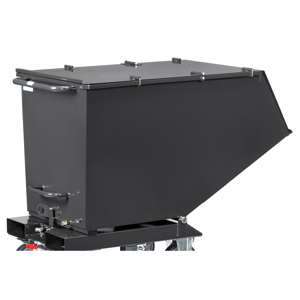 Produktabbildung: Klappbarer Deckel für fetra® Muldenkipper, mit Rollen, anthrazitgrau, 0,45 m³