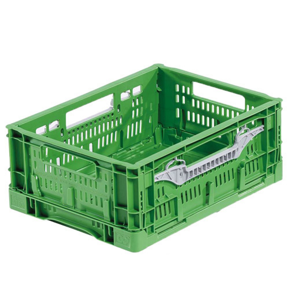 Produktabbildung: Alpha Eurobox aus PPC, Klappkiste mit durchbrochenen Wänden, HxBxT 160 x 300 x 400 mm