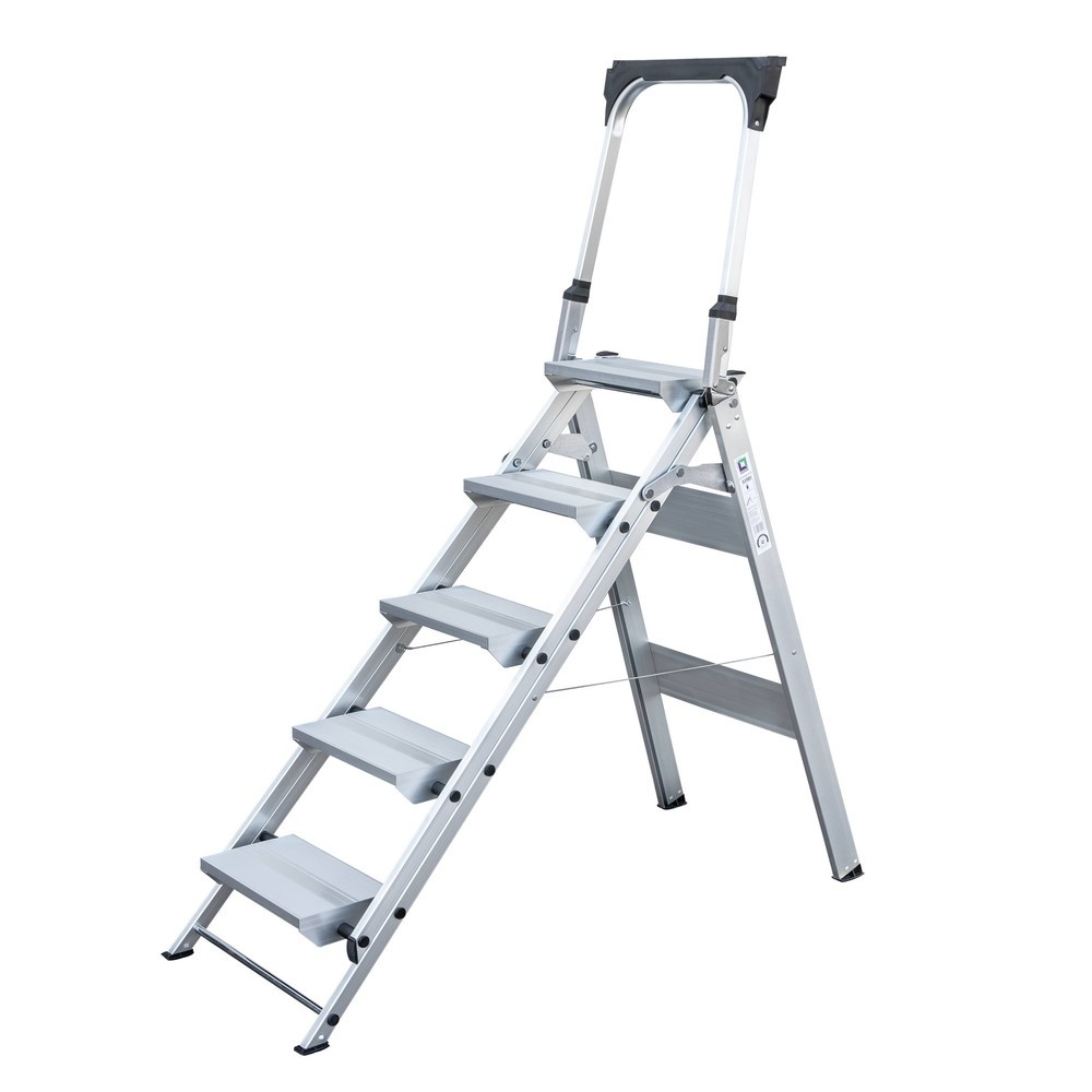 Produktabbildung Nr. 1: Klapptreppe mit Haltebügel 5 Stufen
