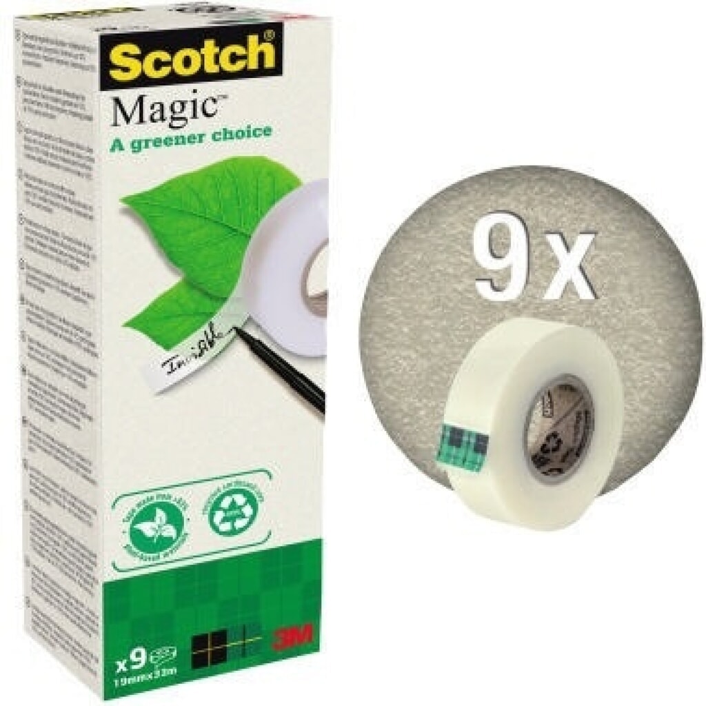 Scotch Klebefilm Magic A greener choice 90019339 9 St./Pack. Produktabbildung: Scotch Klebefilm Magic A greener choice 90019339 9 St./Pack.