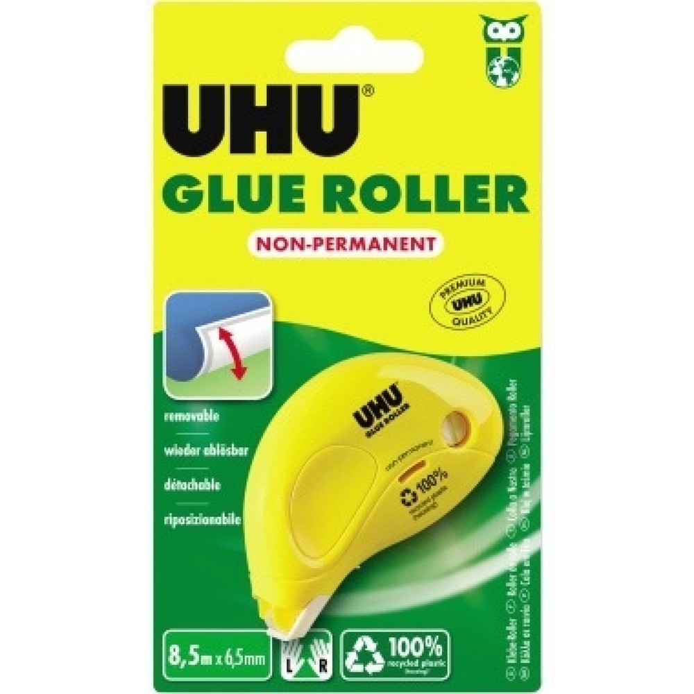 Produktabbildung: UHU Kleberoller Dry&Clean 50520 non perm. Einweg Bl.
