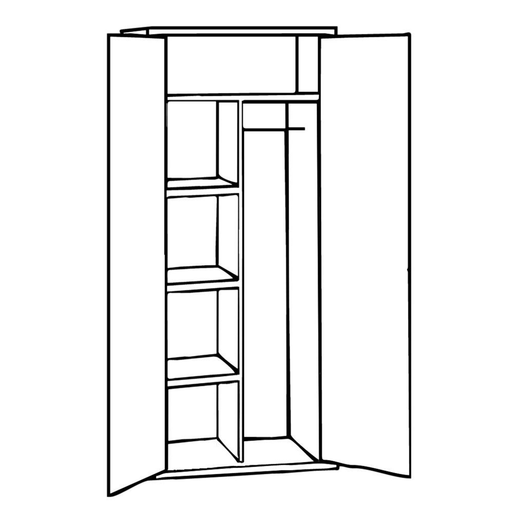 Productafbeelding nr. 2: Bijzetkast CEHA incl. kledingstang, hoedenplank en 3 legborden, 4,5 OH, hxbxd 1.800 x 800 x 380 mm