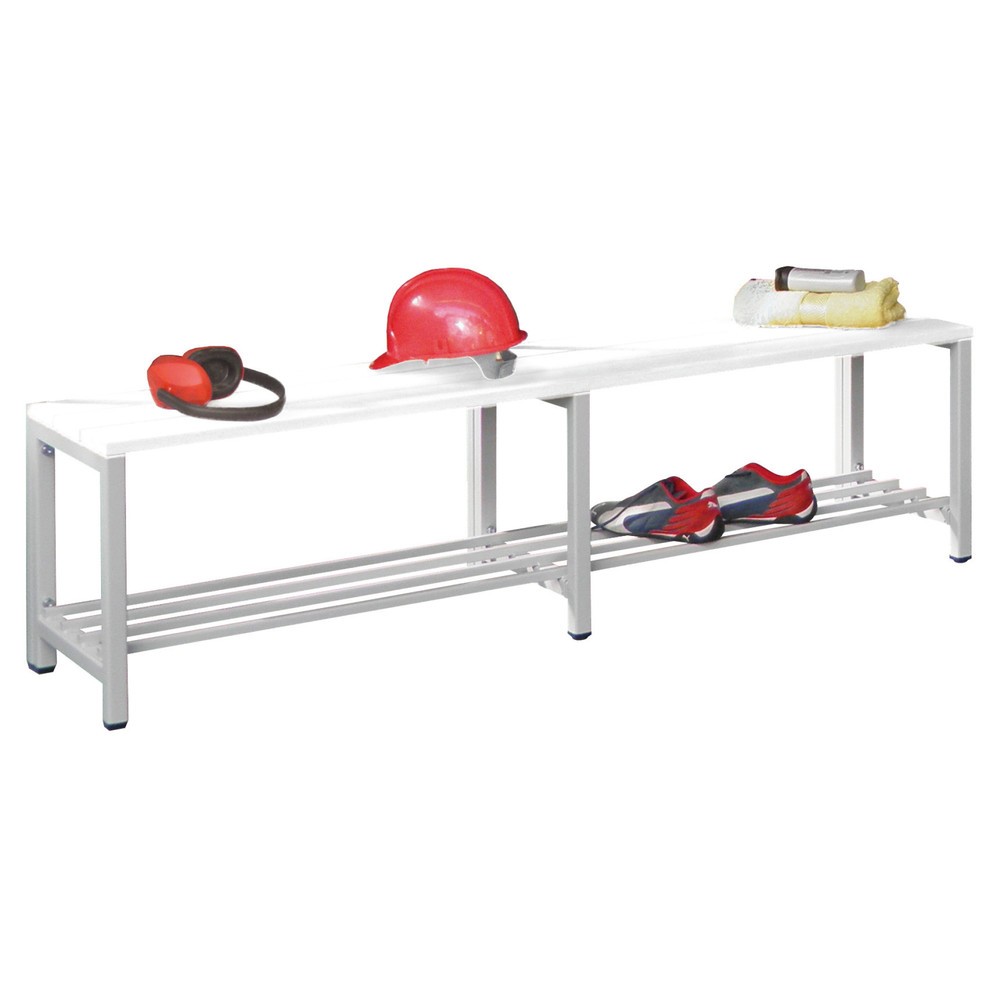 Product afbeelding: Kleedkamerbank PAVOY, lengte 1.000 mm, met schoenenrek, antracietgrijs
