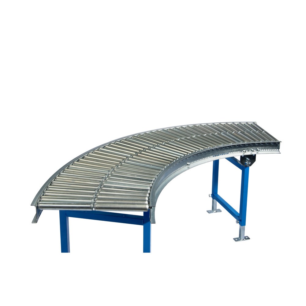 Product afbeelding: Kleine rollenbaan, rollen van buizenstaal, 90° bocht, baanbreedte 200 mm, asafstand 37,5 mm