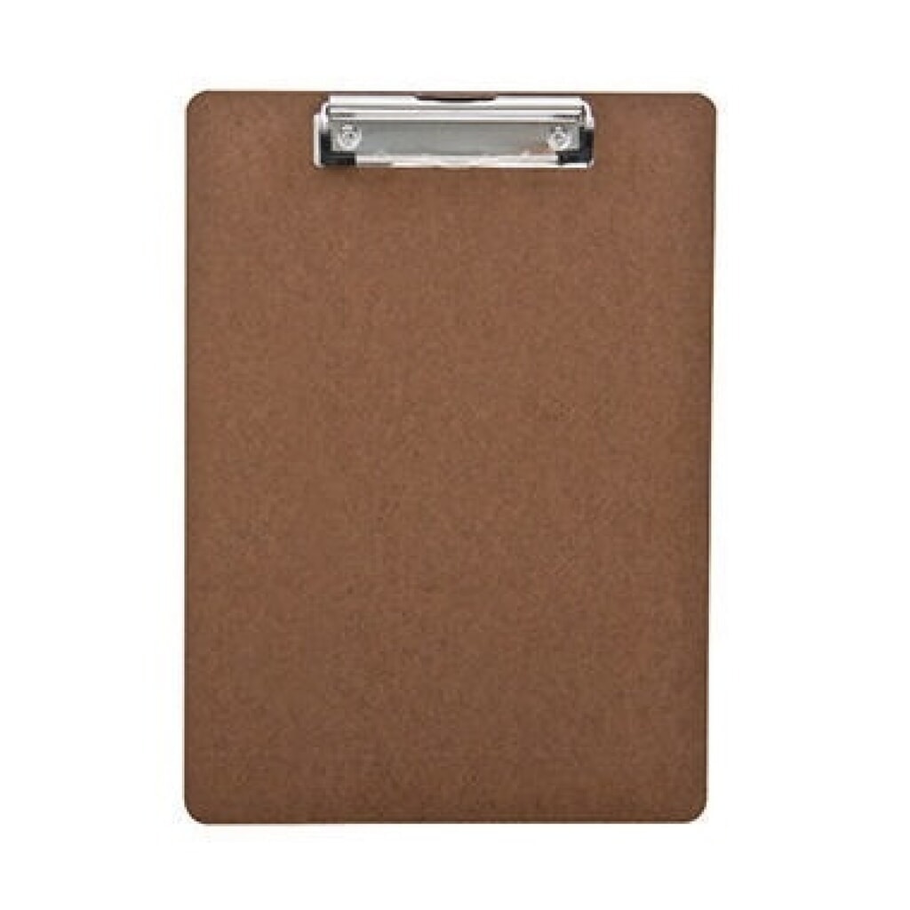 Produktabbildung: Klemmbrett 22,3x31,2cm Klemme silber Holzfaser braun