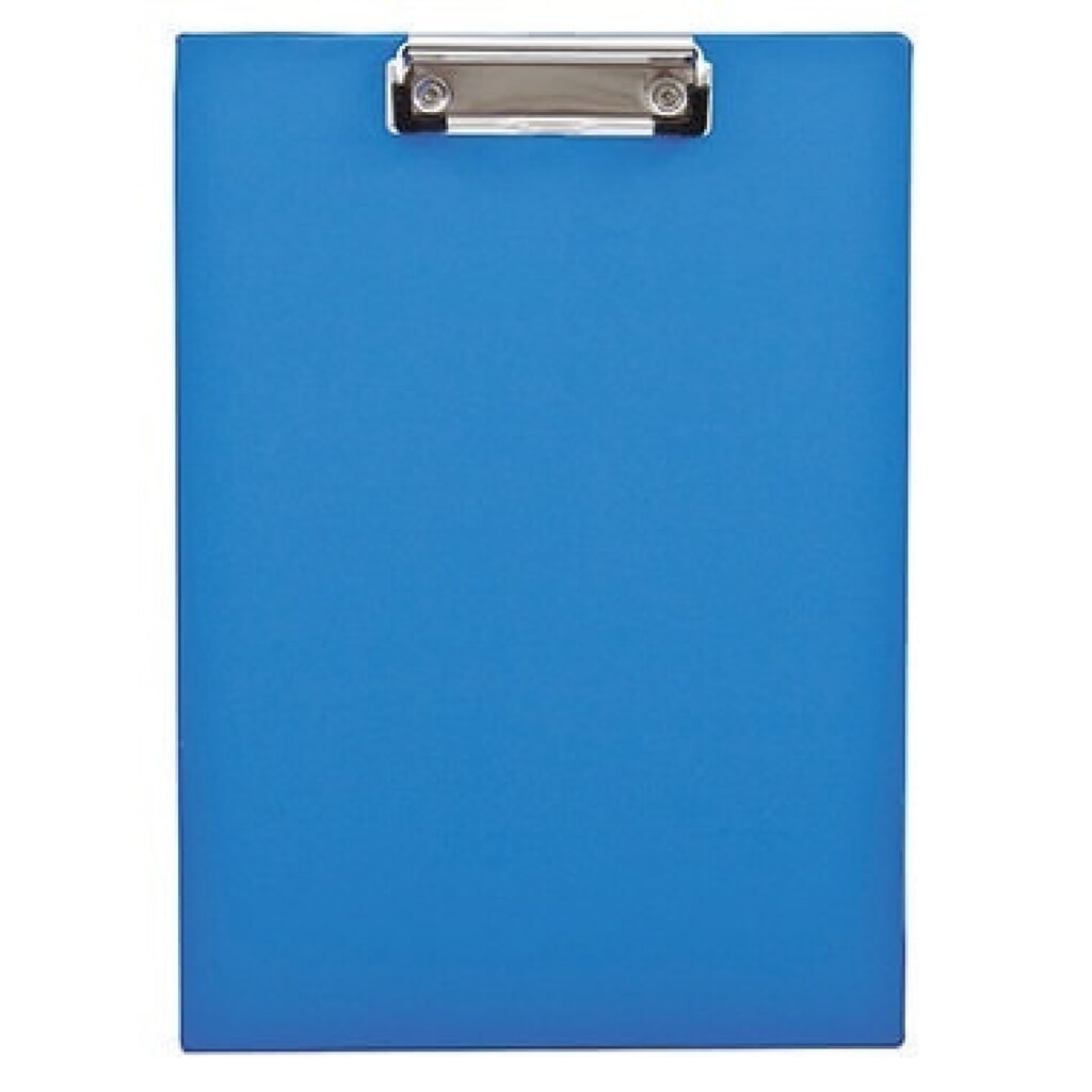 Klemmbrett 23,6x32,1cm Klemme silber Polypropylen blau Produktabbildung: Klemmbrett 23,6x32,1cm Klemme silber Polypropylen blau
